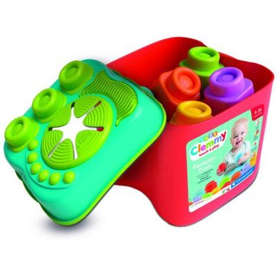 Clementoni Clemmy Sensorische Emmer met 15 blokken Clementoni Clemmy Sensorische Emmer met 15 blokken