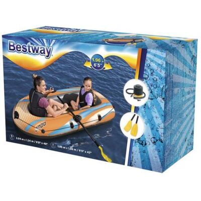 Bestway Boot Kondor 2000 Rafting vlot grijs/zwart/oranje Bestway Boot Kondor 2000 Rafting vlot grijs/zwart/oranje