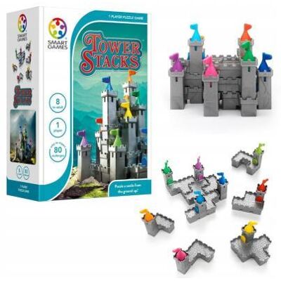 SmartGames - Tower Stacks - 3D denkpuzzel - 80 opdrachten SmartGames - Tower Stacks - 3D denkpuzzel - 80 opdrachten