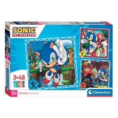 Clementoni Sonic vierkant 3x48 stukjes Clementoni Sonic vierkant 3x48 stukjes