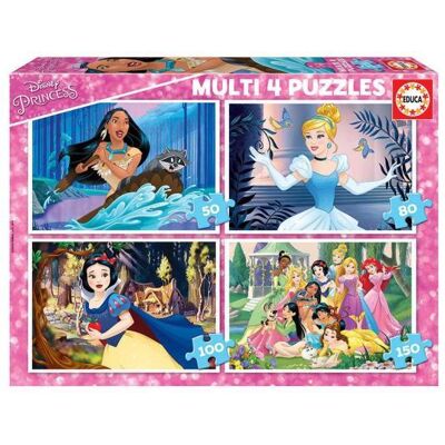 Educa Disney Princess multipuzzel 4-in-1 50-80-100-150st Educa Disney Princess multipuzzel 4-in-1 50-80-100-150st
