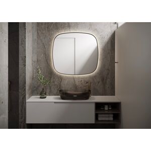 Martens Design Peru spiegel 120x120cm - LED verlichting rondom, brushed messing