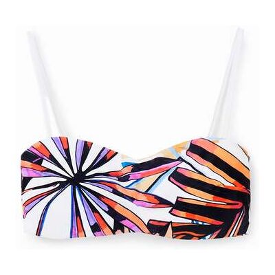 Desigual, Tropische bandeau bikinitop, Wit, XS Desigual, Tropische bandeau bikinitop, Wit, XS