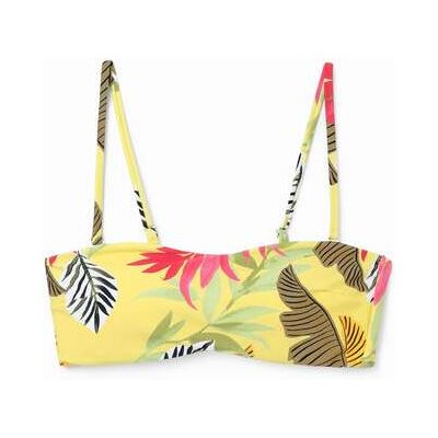 Desigual, Tropische bandeau-bikini, Geel, XS Desigual, Tropische bandeau-bikini, Geel, XS
