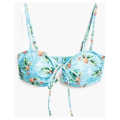 Desigual, Bikinitop met ananasprint, Blauw, XS Desigual, Bikinitop met ananasprint, Blauw, XS