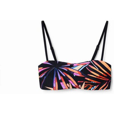 Desigual, Tropische bandeau bikinitop, Zwart, S Desigual, Tropische bandeau bikinitop, Zwart, S