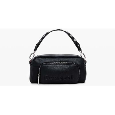Desigual, Crossbody tas met meerdere vakken, Polyurethaan, Zwart, U Desigual, Crossbody tas met meerdere vakken, Polyurethaan, Zwart, U