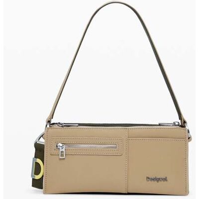 Desigual, Small two-tone convertible bag, Polyurethaan, Bruin, U Desigual, Small two-tone convertible bag, Polyurethaan, Bruin, U