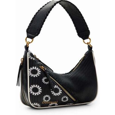 Desigual, Kleine tas met patch, Polyurethaan, Zwart, U Desigual, Kleine tas met patch, Polyurethaan, Zwart, U
