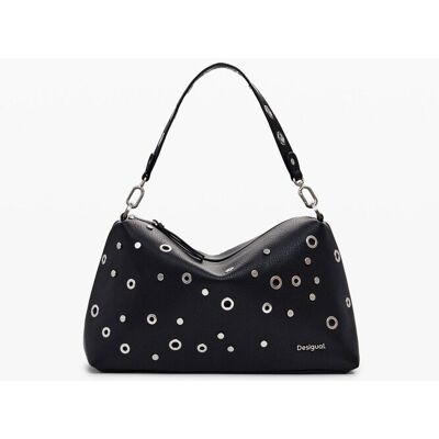 Desigual, Handtas met studs, Polyurethaan, Zwart, U Desigual, Handtas met studs, Polyurethaan, Zwart, U