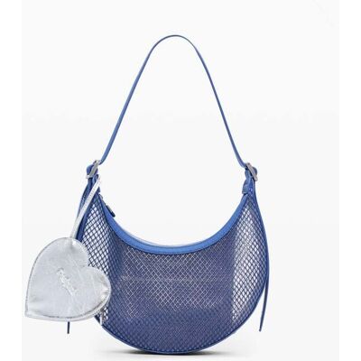 Desigual, Middelgrote schoudertas van gaas, Polyurethaan, Blauw, U Desigual, Middelgrote schoudertas van gaas, Polyurethaan, Blauw, U