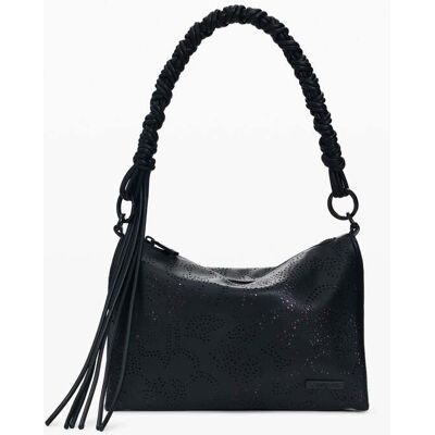 Desigual, Middelgrote bloemen tas, Dames, Polyurethaan, Zwart, U Desigual, Middelgrote bloemen tas, Dames, Polyurethaan, Zwart, U