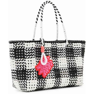 Desigual, Gevlochten XL-shopper, Dames, Polyethyleen, Wit, U Desigual, Gevlochten XL-shopper, Dames, Polyethyleen, Wit, U