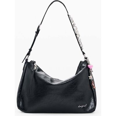 Desigual, Vierkante tas met leerlook, Polyurethaan, Zwart, U Desigual, Vierkante tas met leerlook, Polyurethaan, Zwart, U