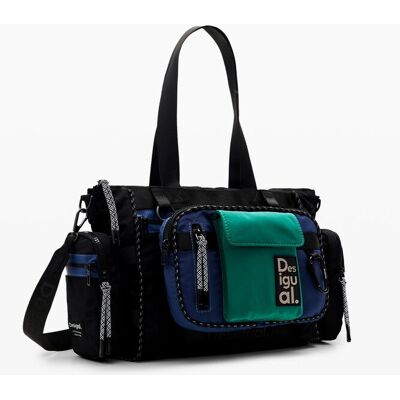 Desigual, Veelzijdige Voyager M bowlingtas, Polyester, Blauw, U Desigual, Veelzijdige Voyager M bowlingtas, Polyester, Blauw, U