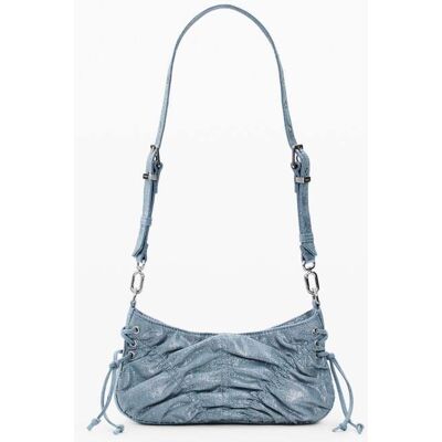 Desigual, Kleine gerimpelde denim tas, Dames, Blauw, U Desigual, Kleine gerimpelde denim tas, Dames, Blauw, U
