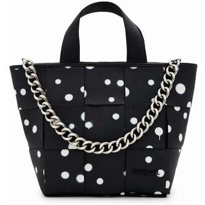 Desigual, Shopper druppels M, Polyurethaan, Zwart, U Desigual, Shopper druppels M, Polyurethaan, Zwart, U