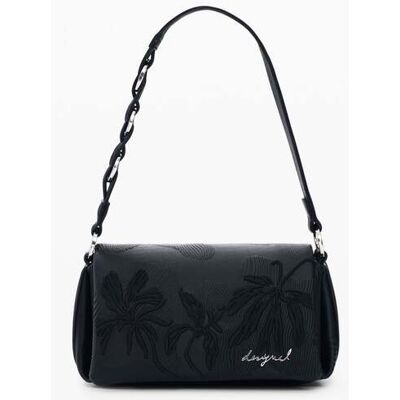 Desigual, Kleine tas met reliëf van bloemen, Dames, Polyurethaan, Zwart, U Desigual, Kleine tas met reliëf van bloemen, Dames, Polyurethaan, Zwart, U
