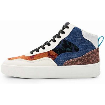 Desigual, Middelhoge sneakers met patch, 40 Desigual, Middelhoge sneakers met patch, 40