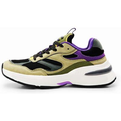 Desigual, Runner sneakers met patch, Groen, 41 Desigual, Runner sneakers met patch, Groen, 41