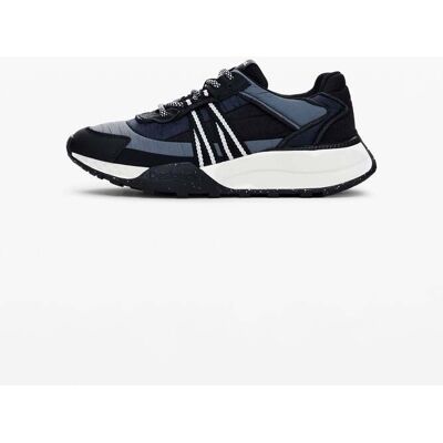 Desigual, Runner sneakers met patch, Zwart, 38 Desigual, Runner sneakers met patch, Zwart, 38