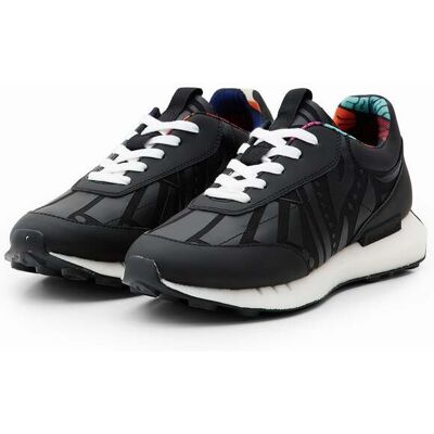 Desigual, Runner sneakers met rubberdetails, Zwart, 36 Desigual, Runner sneakers met rubberdetails, Zwart, 36
