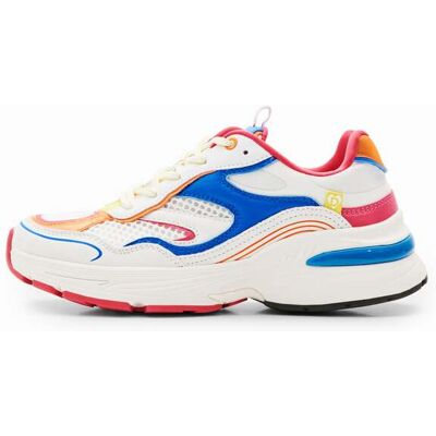 Desigual, Runner sneakers met patch, Blauw, 41 Desigual, Runner sneakers met patch, Blauw, 41
