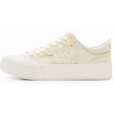 Desigual, Canvas sneakers Mickey Mouse, Katoen, Wit, 39 Desigual, Canvas sneakers Mickey Mouse, Katoen, Wit, 39