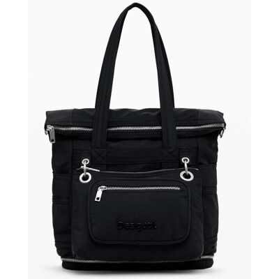 Desigual, Voyager rugzak met meerdere zakken, Polyamide, Zwart, U Desigual, Voyager rugzak met meerdere zakken, Polyamide, Zwart, U