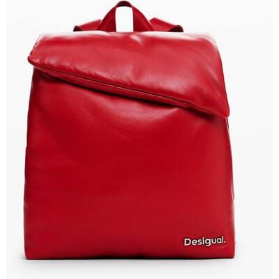 Desigual, Middelgrote rugzak van 100% gewatteerd leer, Sheep Leather, Rood, U Desigual, Middelgrote rugzak van 100% gewatteerd leer, Sheep Leather, Rood, U