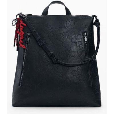 Desigual, Middelgrote rugzak met Mickey Mouse™-applicaties, Dames, Polyurethaan, Zwart, U Desigual, Middelgrote rugzak met Mickey Mouse™-applicaties, Dames, Polyurethaan, Zwart, U