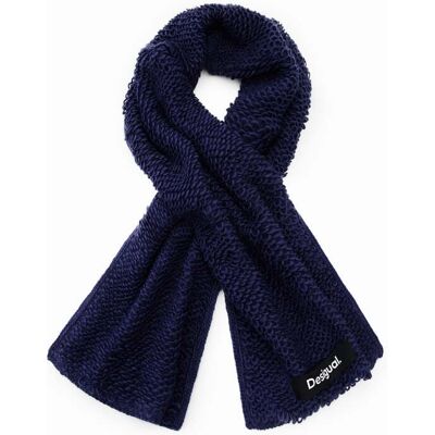 Desigual, Lange bouclé sjaal, Blauw, U Desigual, Lange bouclé sjaal, Blauw, U
