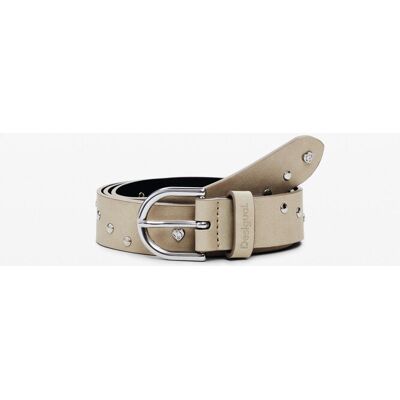 Desigual, Leren riem met studs, Polyurethaan, Bruin, 85 Desigual, Leren riem met studs, Polyurethaan, Bruin, 85