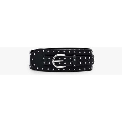 Desigual, Brede riem met studs, Polyurethaan, Zwart, 95 Desigual, Brede riem met studs, Polyurethaan, Zwart, 95