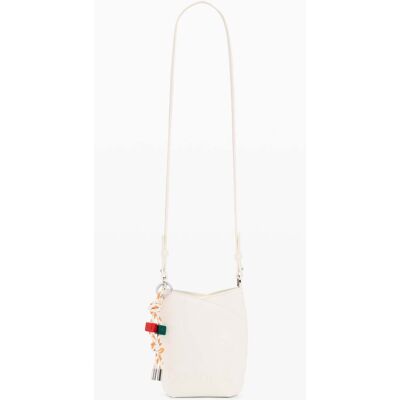 Desigual, Grote crossbody portemonnee met charms, Polyurethaan, Wit, U Desigual, Grote crossbody portemonnee met charms, Polyurethaan, Wit, U