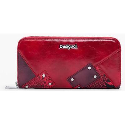 Desigual, grote portemonnee snake, Polyurethaan, Rood, U Desigual, grote portemonnee snake, Polyurethaan, Rood, U