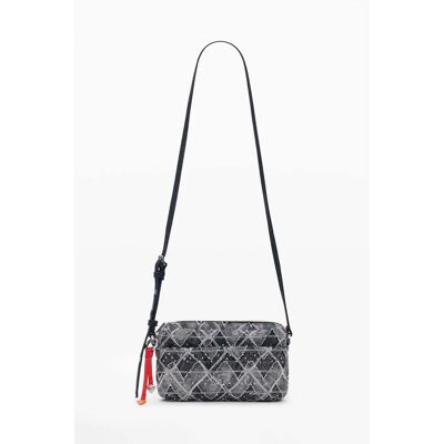 Desigual, denim schouderportemonnee zigzag, Blauw, U Desigual, denim schouderportemonnee zigzag, Blauw, U