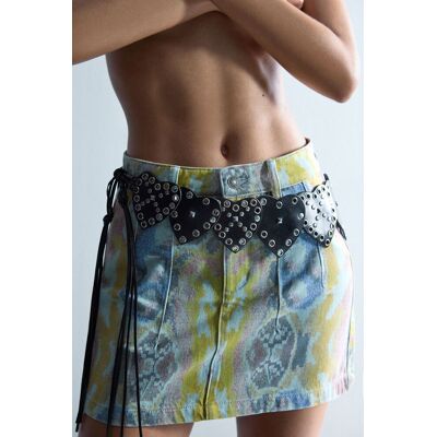 Desigual, Riem met hartjesstuds, Polyurethaan, Zwart, U Desigual, Riem met hartjesstuds, Polyurethaan, Zwart, U