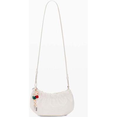 Desigual, grote portemonnee schoudertas met charms, Polyurethaan, Wit, U Desigual, grote portemonnee schoudertas met charms, Polyurethaan, Wit, U