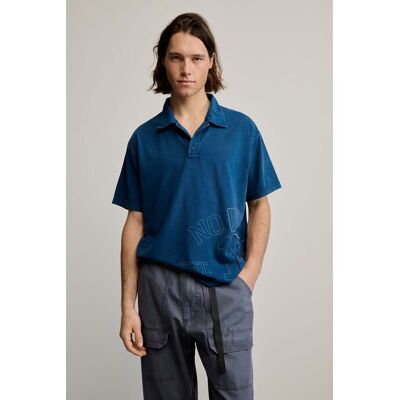 Desigual, Poloshirt detail, Heren, Katoen, Blauw, L Desigual, Poloshirt detail, Heren, Katoen, Blauw, L