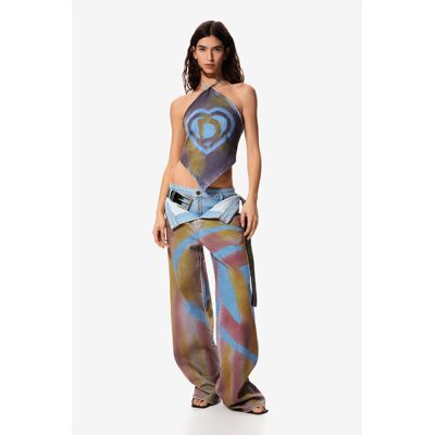 Desigual, Oversized broek Masha Popova, Dames, Katoen, Geel, XL Desigual, Oversized broek Masha Popova, Dames, Katoen, Geel, XL