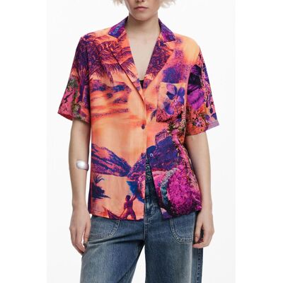 Desigual, Overhemd ontworpen door Mr. Christian Lacroix, Dames, Viscose, Rood, M Desigual, Overhemd ontworpen door Mr. Christian Lacroix, Dames, Viscose, Rood, M