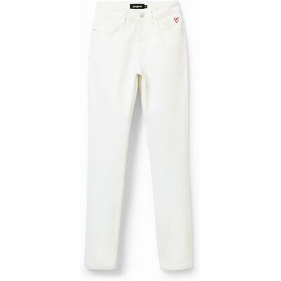 Desigual, Straight jeans, Katoen, Wit, 36 Desigual, Straight jeans, Katoen, Wit, 36