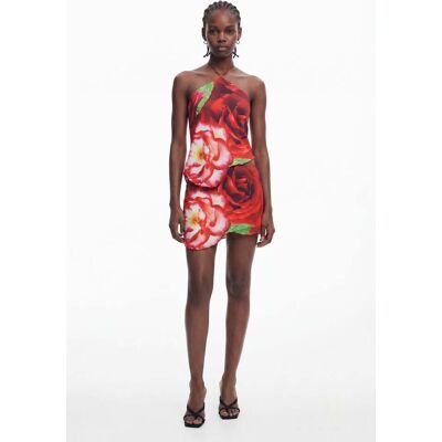 Desigual, Asymmetrische minirok Tyler McGillivary, Polyester, Rood, L Desigual, Asymmetrische minirok Tyler McGillivary, Polyester, Rood, L