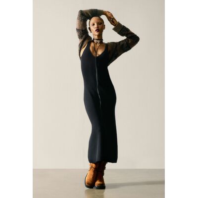 Desigual, Gebreide jurk met lange mouwen, Dames, Zwart, L Desigual, Gebreide jurk met lange mouwen, Dames, Zwart, L