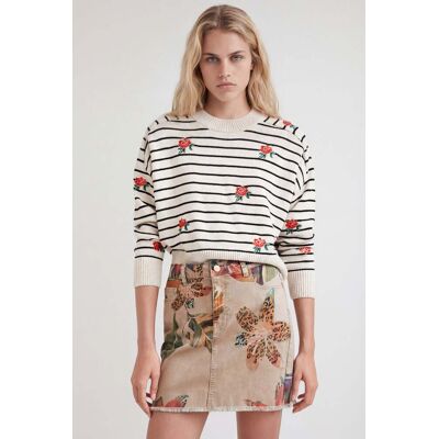 Desigual, Minirok met camoflower, Bruin, 40 Desigual, Minirok met camoflower, Bruin, 40