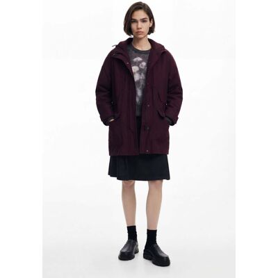 Desigual, Lange jas met patches, Katoen, Rood, L Desigual, Lange jas met patches, Katoen, Rood, L