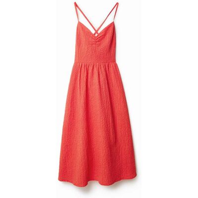 Desigual, Wijd uitlopende midi-jurk, Oranje, XS Desigual, Wijd uitlopende midi-jurk, Oranje, XS