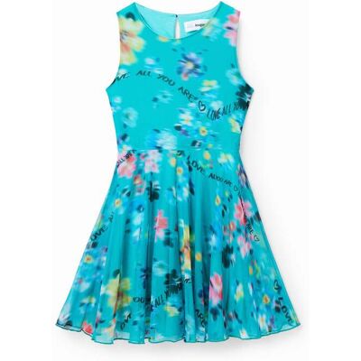 Desigual, Mouwloze jurk met onscherpe print, Polyester, Groen, 7/8 Desigual, Mouwloze jurk met onscherpe print, Polyester, Groen, 7/8
