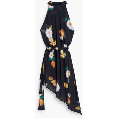 Desigual, Asymmetrische jurk met strik, Polyester, Rood, M Desigual, Asymmetrische jurk met strik, Polyester, Rood, M